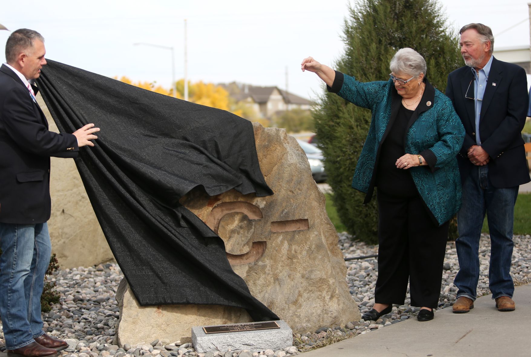 Conrad Burns memorial -C- brand rock